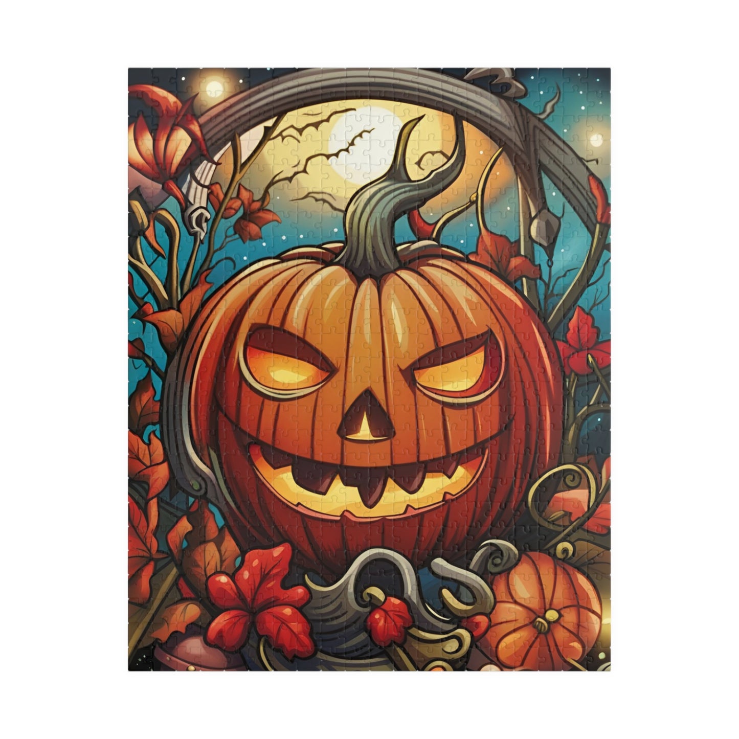 Stained Glass Pumpkin Puzzle (110, 252, 500, 1014-piece)
