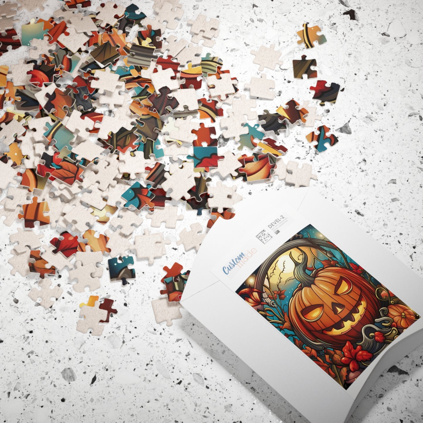 Stained Glass Pumpkin Puzzle (110, 252, 500, 1014-piece)