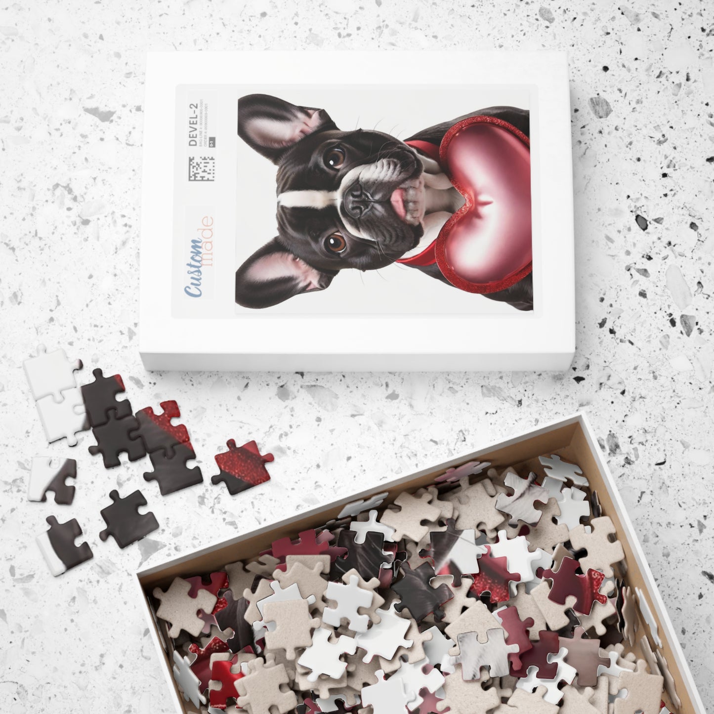 French Bull Dog Valentine's Day Puzzle (110, 252, 520, 1014-piece)