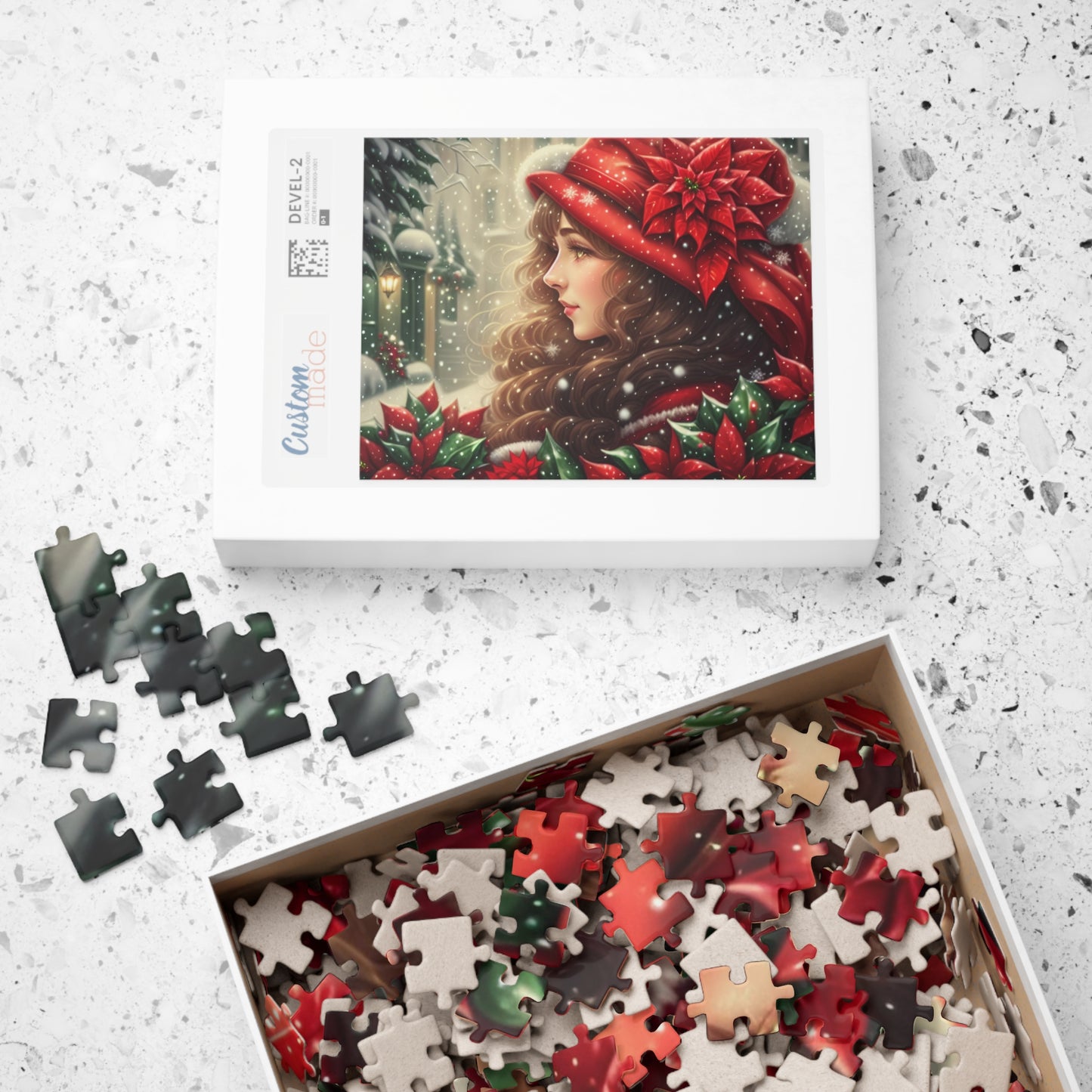 Christmas Poinsettia Puzzle (110, 252, 520, 1014-piece)