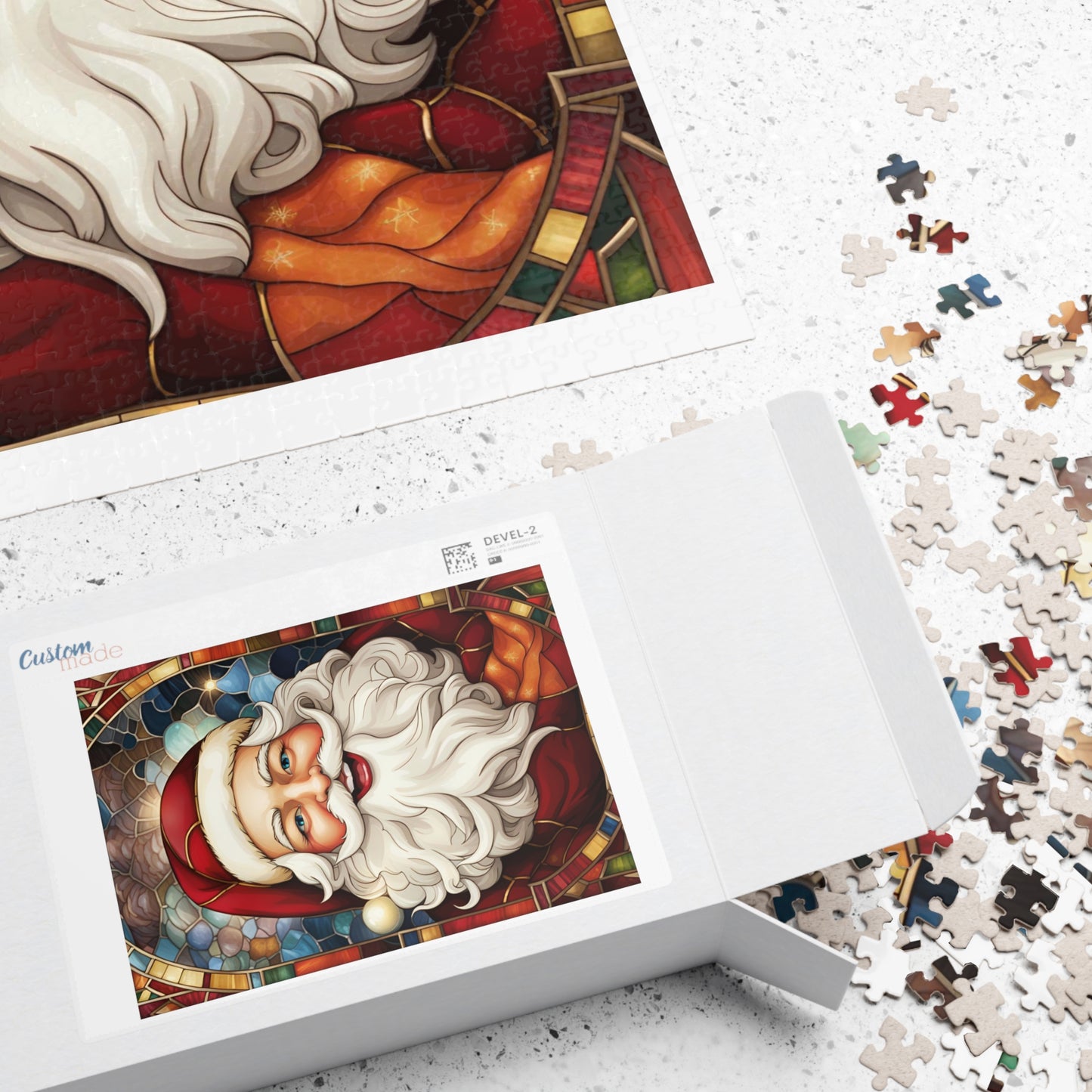 Stained Glass Santa Puzzle (110, 252, 500, 1014-piece)