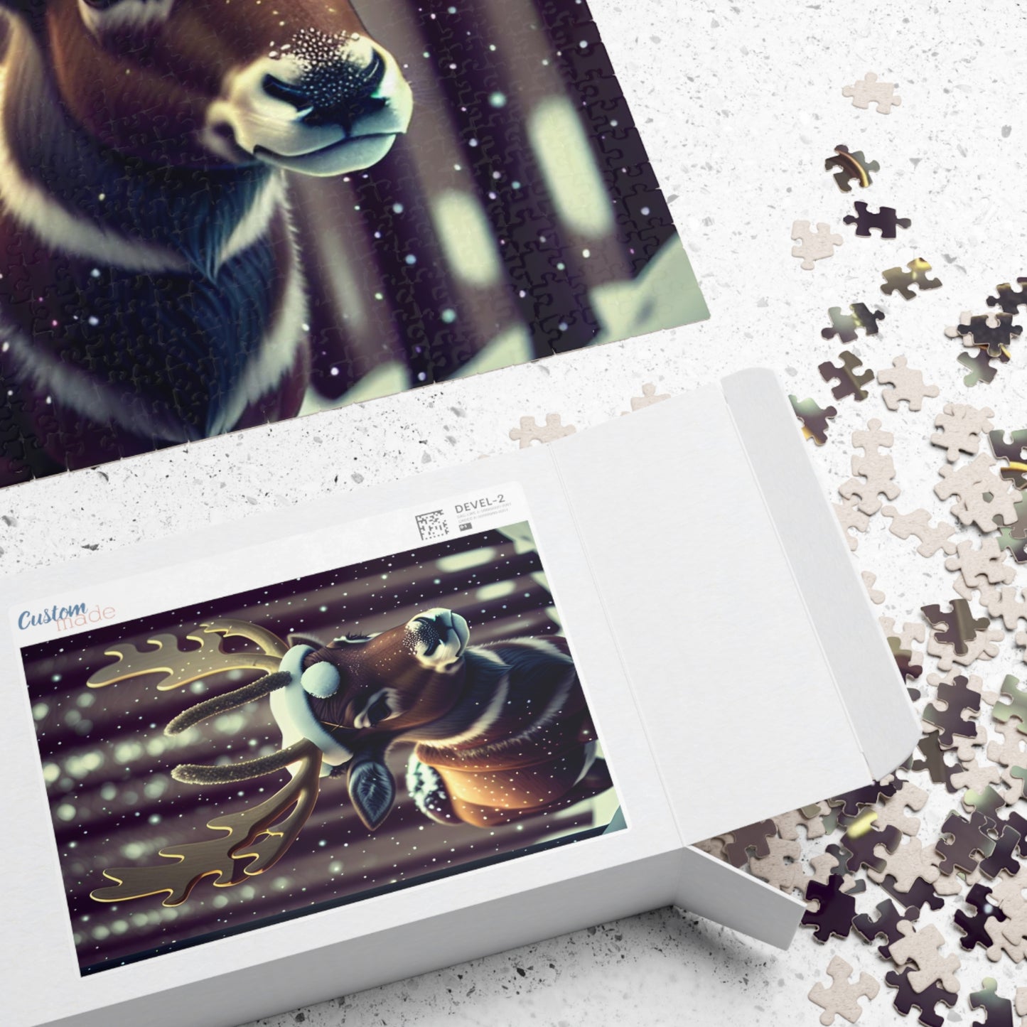Christmas Reindeer Puzzle (110, 252, 500, 1014-piece)