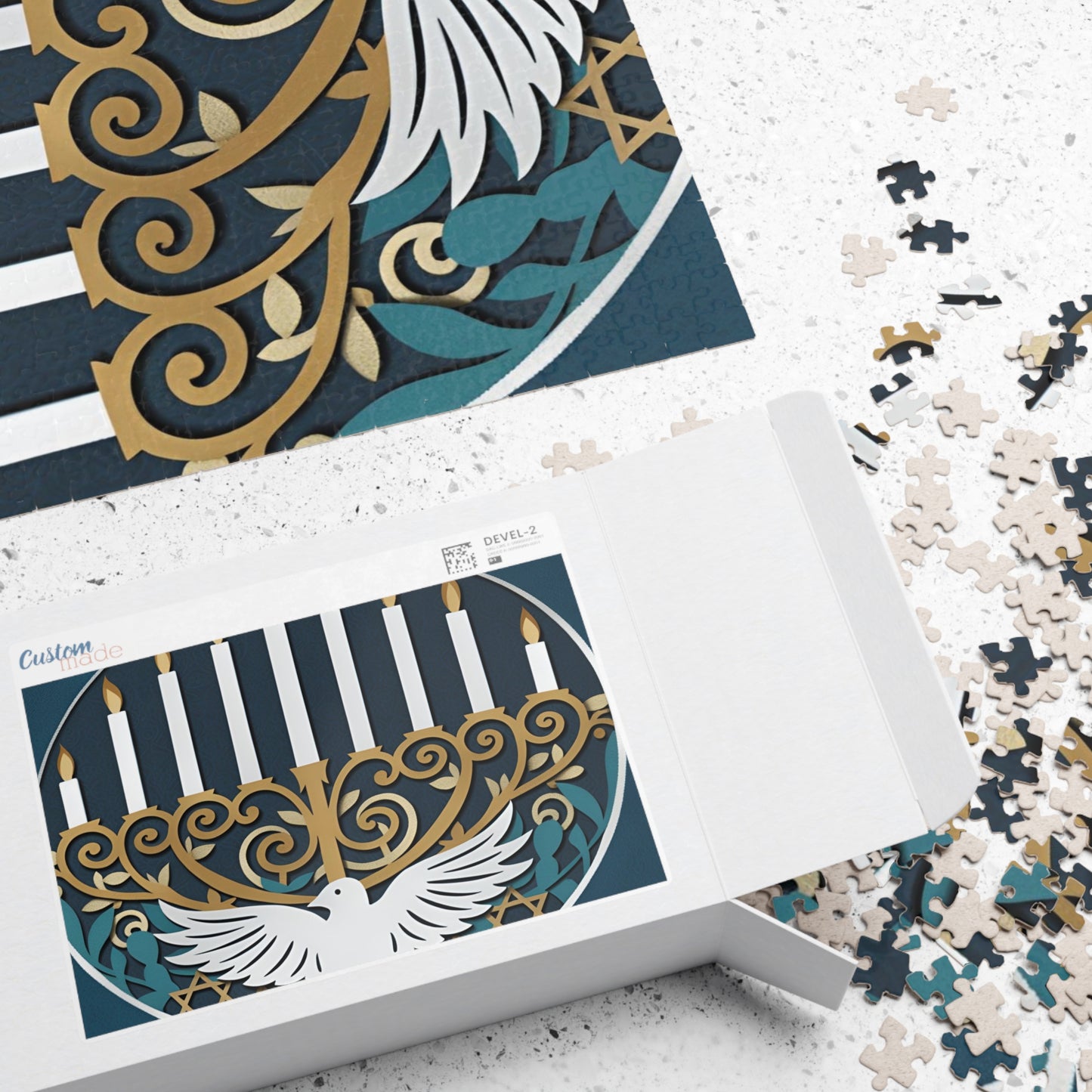 Menorah with a Dove Puzzle (110, 252, 500, 1014-piece)