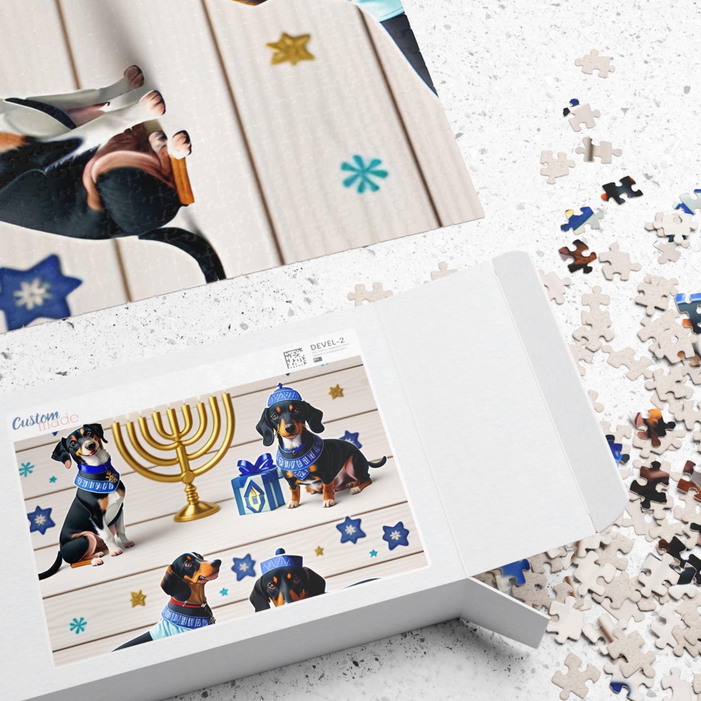 Hanukkah Dachshund Puzzle (110, 252, 500, 1014-piece)