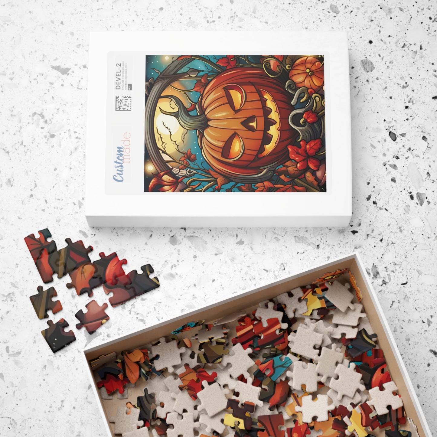 Stained Glass Pumpkin Puzzle (110, 252, 500, 1014-piece)