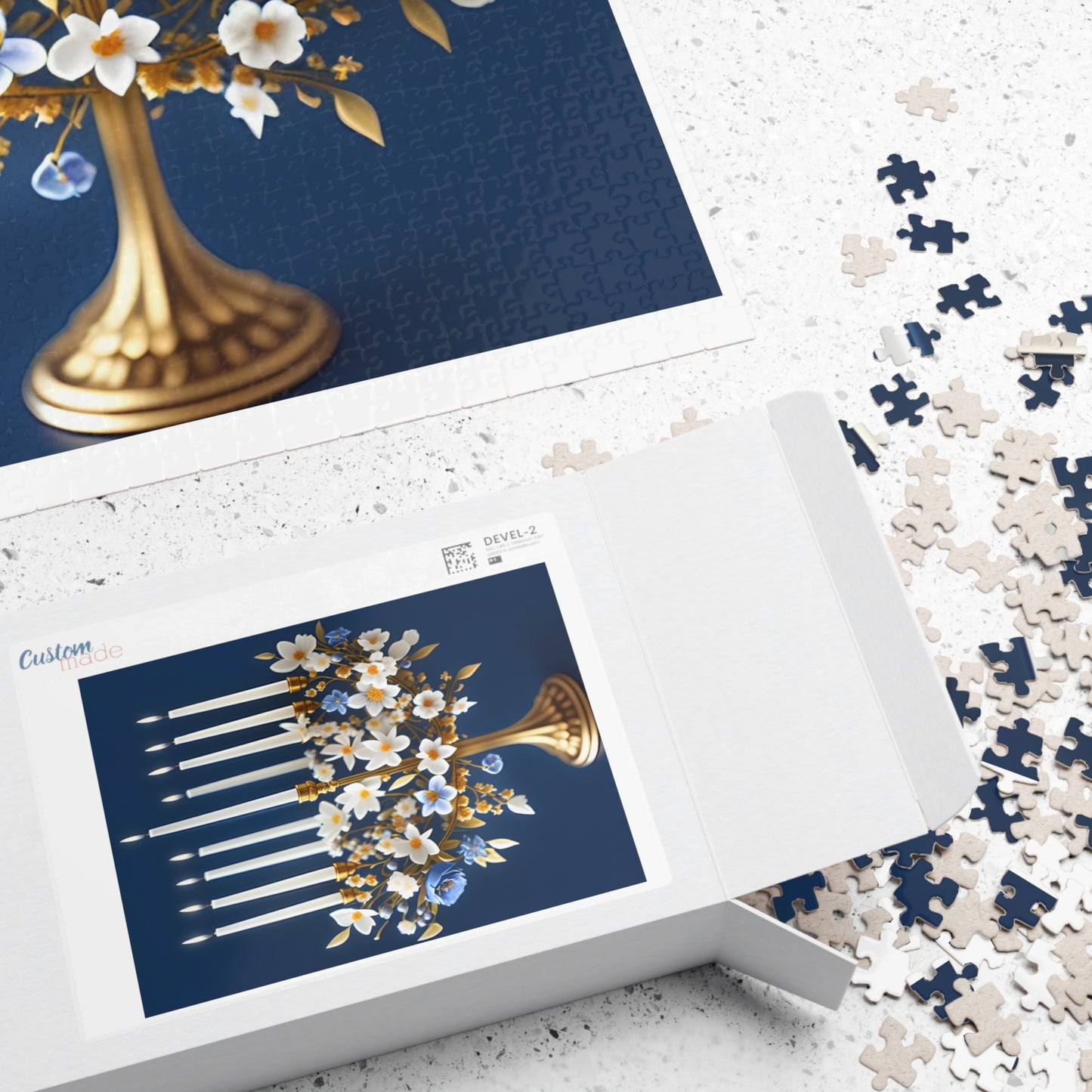 Floral Menorah Puzzle (110, 252, 500, 1014-piece)