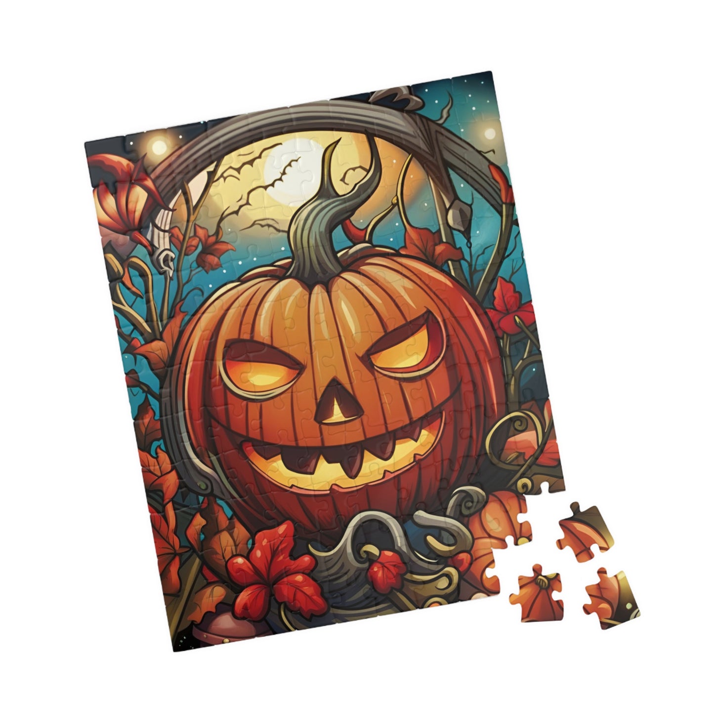 Stained Glass Pumpkin Puzzle (110, 252, 500, 1014-piece)