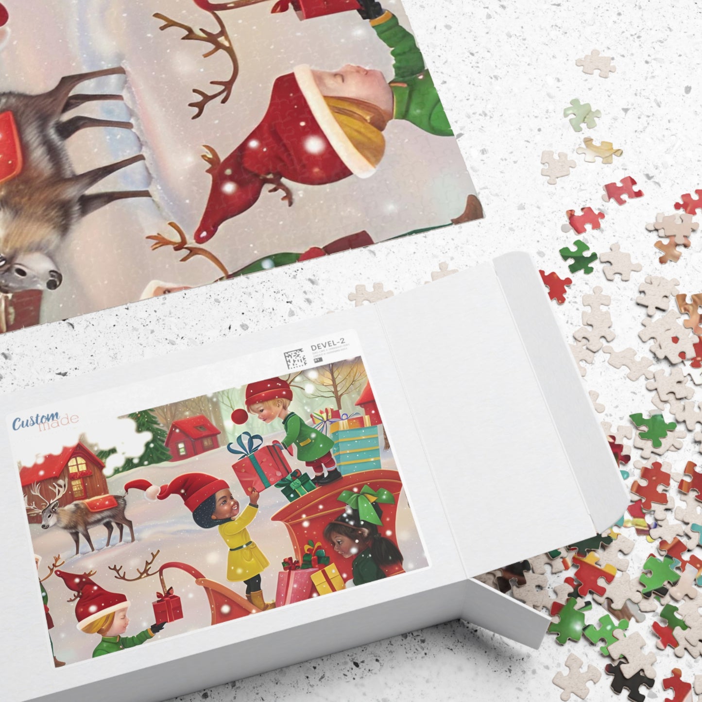 Kids Gifting on Santa's Sleigh Puzzle (110, 252, 520, 1014-piece)