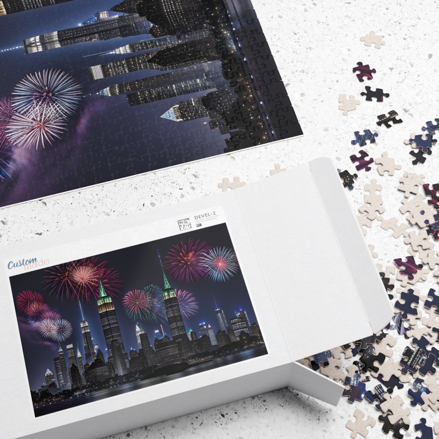 Happy New Year with Fireworks Over The City - Puzzle (110, 252, 520, 1014-piece)