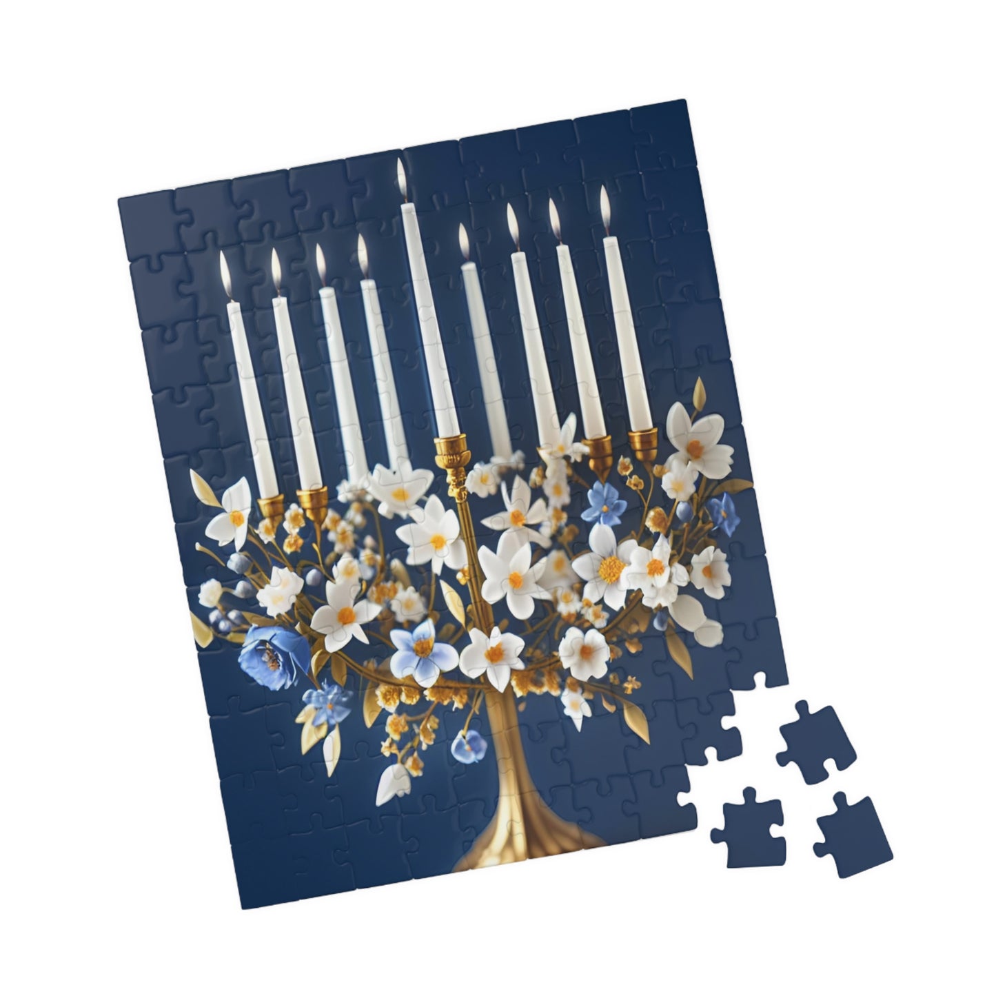 Floral Menorah Puzzle (110, 252, 500, 1014-piece)