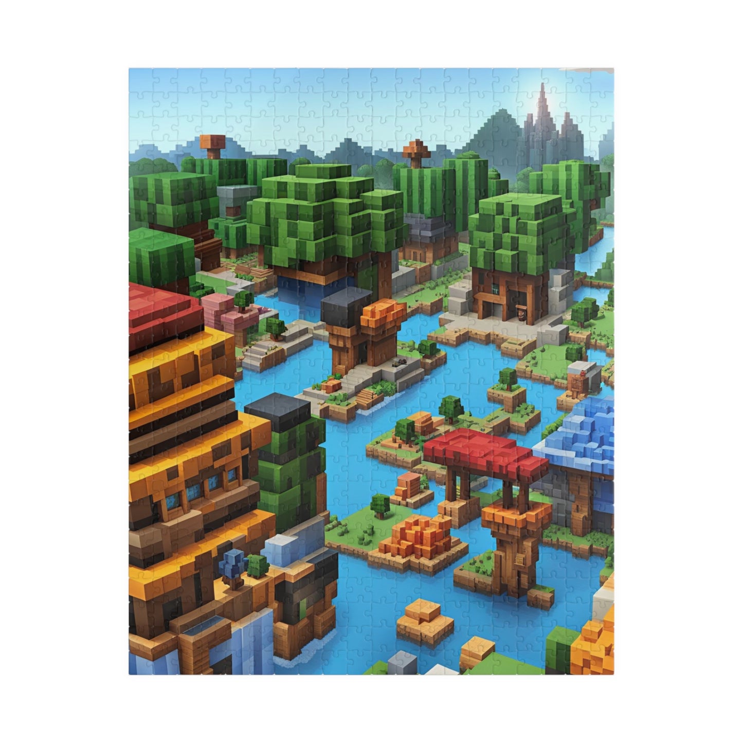 Minecraft World Puzzle (110, 252, 520, 1014-piece)