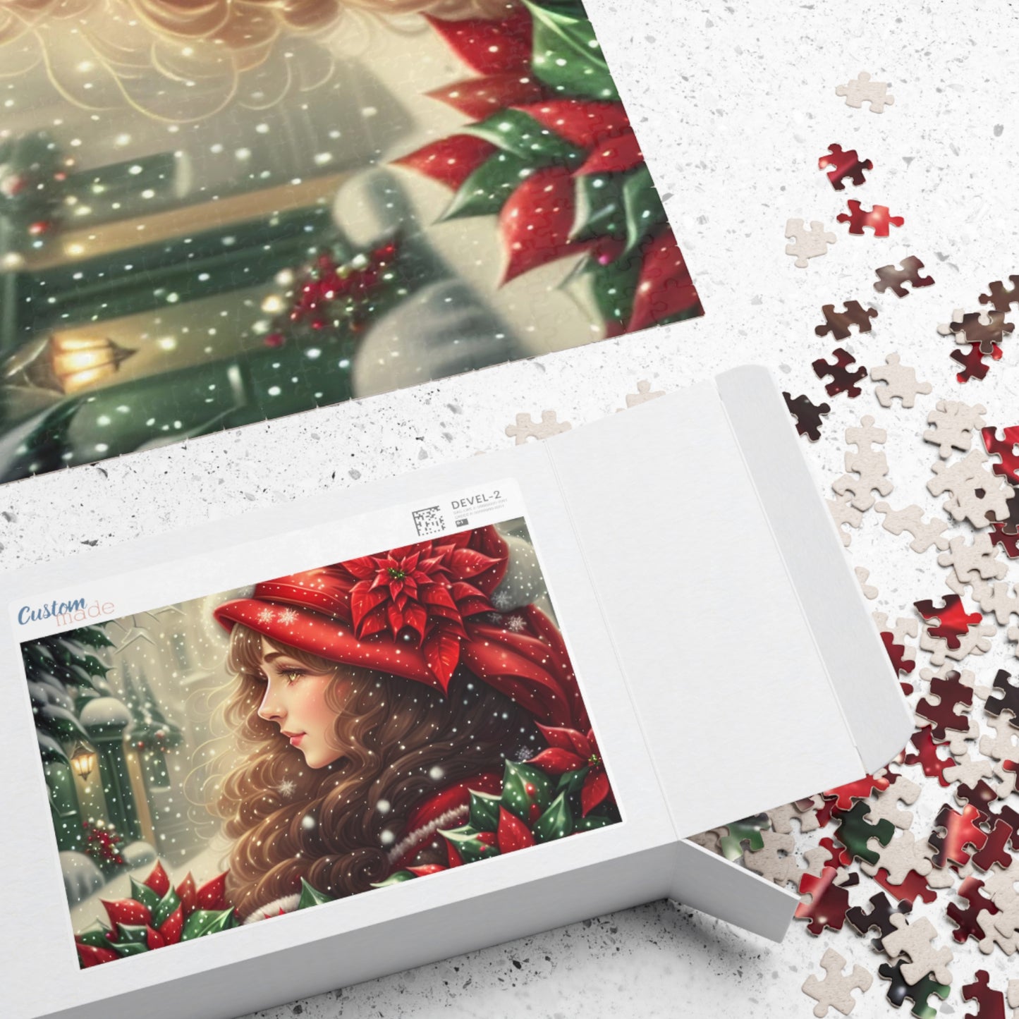 Christmas Poinsettia Puzzle (110, 252, 520, 1014-piece)