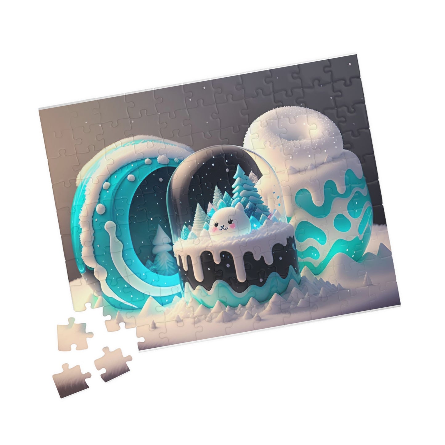 Kid's Mallow Snow Globe Puzzle, 110-Piece