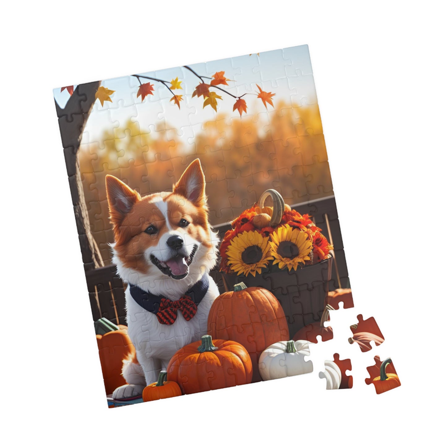 Puppy in Autumn Puzzle (110, 252, 500, 1014-piece)