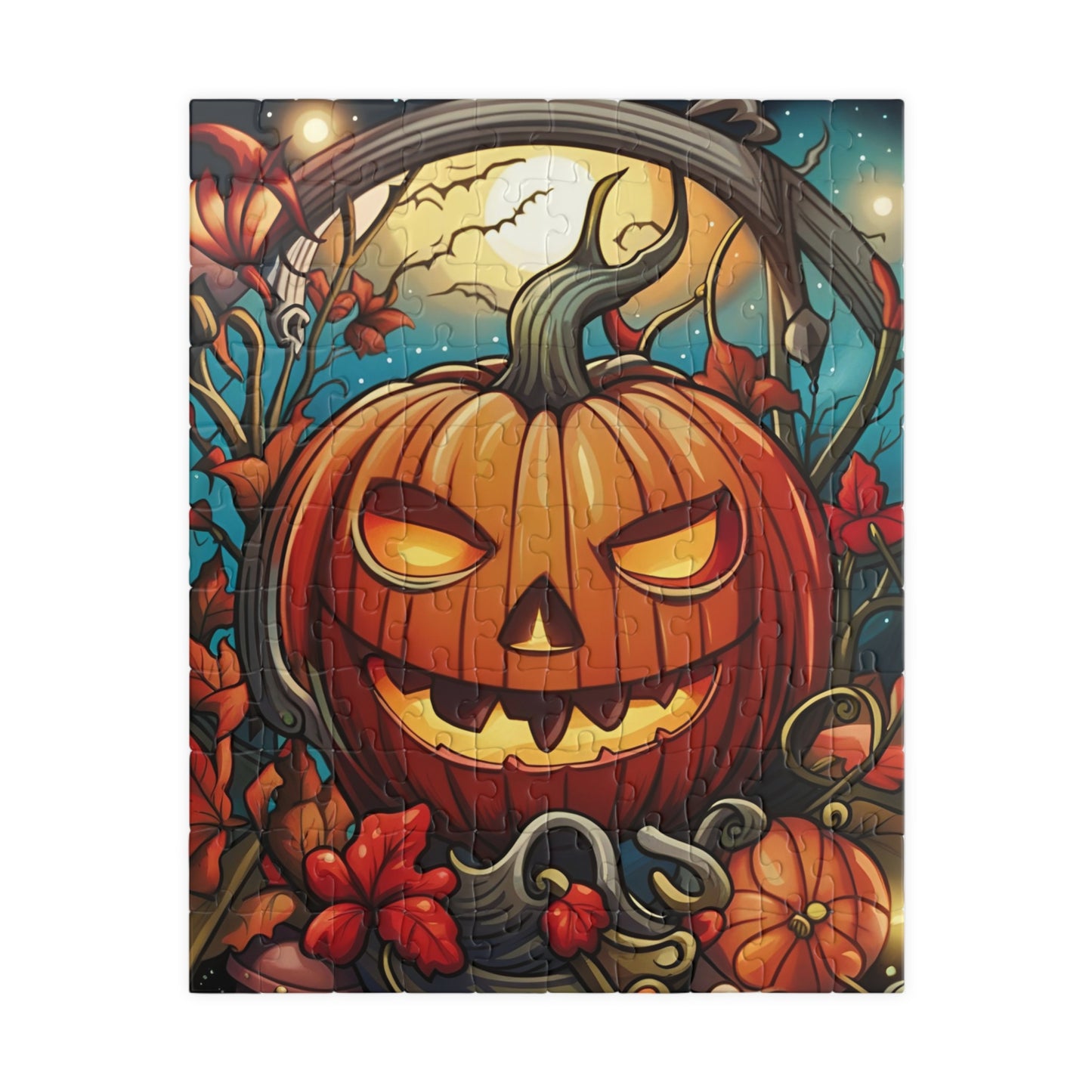 Stained Glass Pumpkin Puzzle (110, 252, 500, 1014-piece)