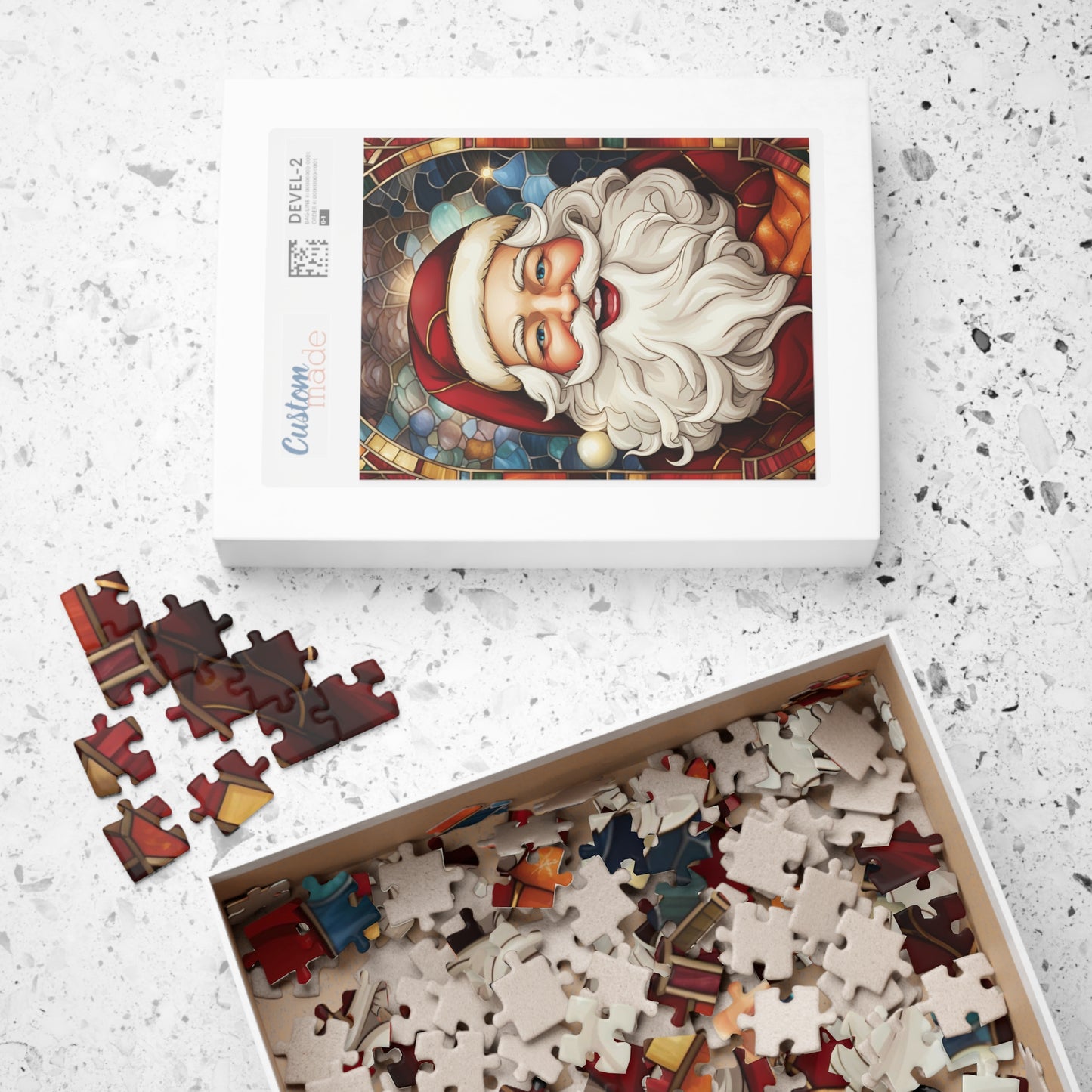 Stained Glass Santa Puzzle (110, 252, 500, 1014-piece)