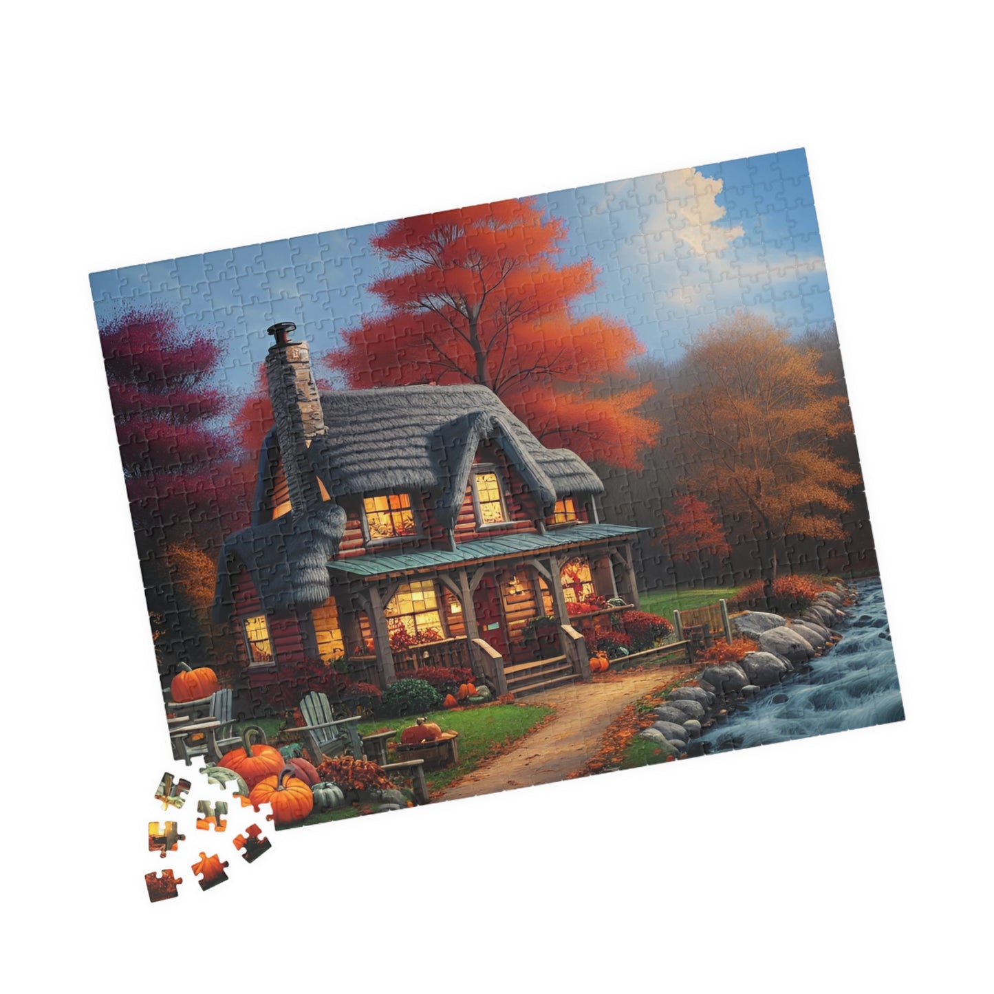 Cottage in Autumn Puzzle (110, 252, 500, 1014-piece)