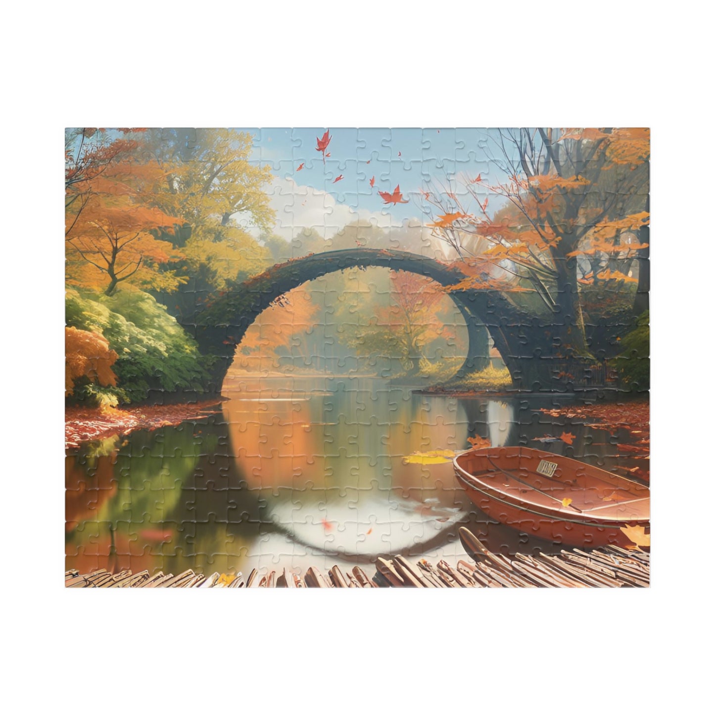 Old Bridge in Autumn Puzzle (110, 252, 500, 1014-piece)