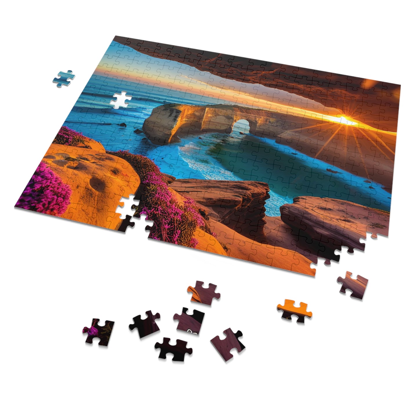 Family San Diego's Sunset Cliffs Jigsaw Puzzle, 252-Piece