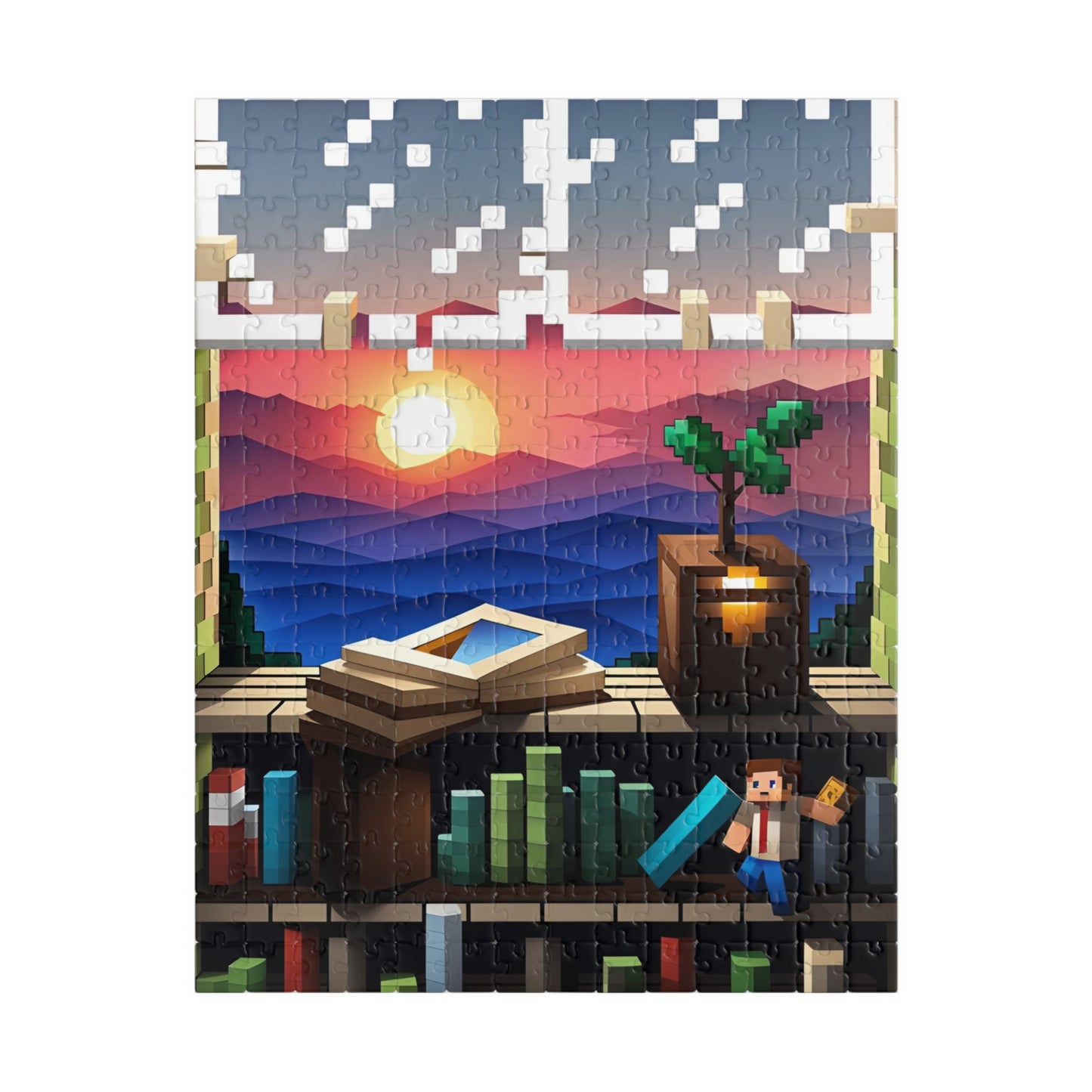 View from a MineCraft Window Puzzle (110, 252, 500, 1014-piece)