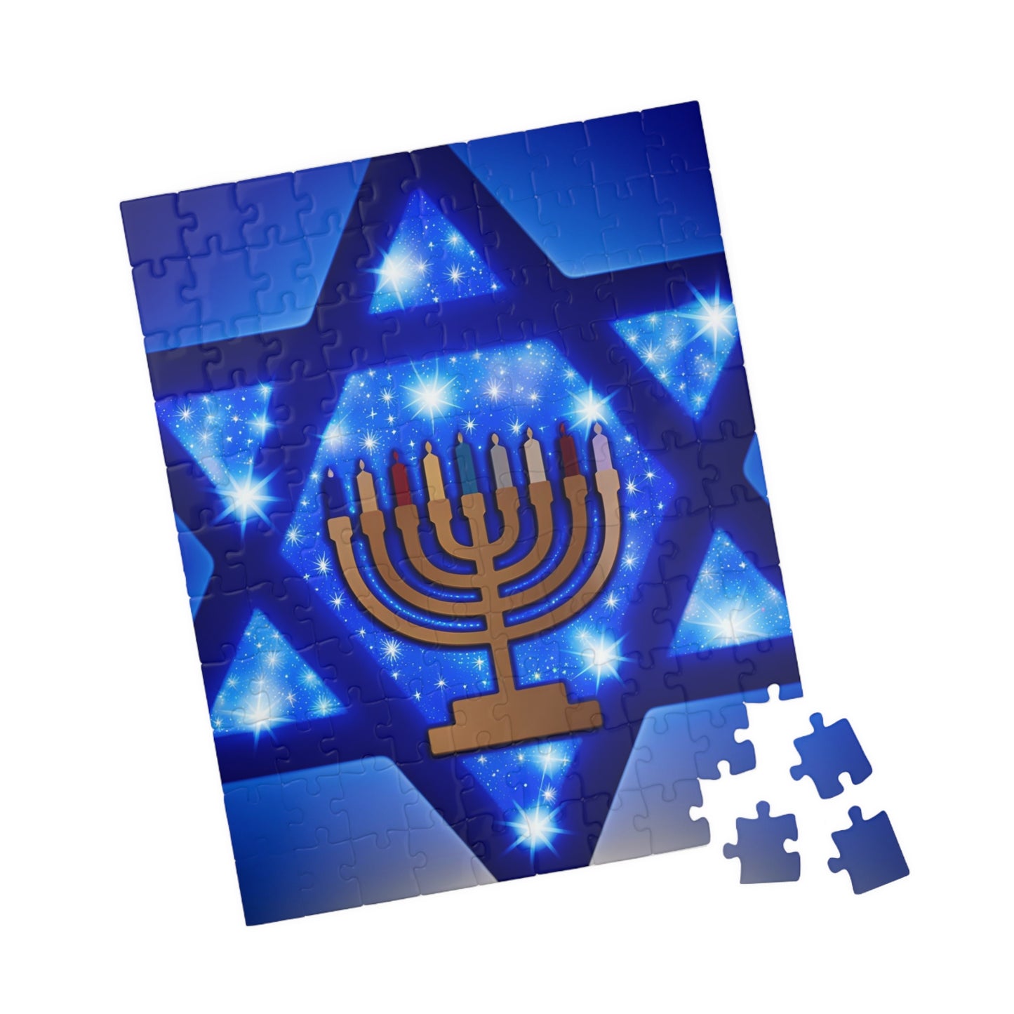 Star of David and Menorah Puzzle (110, 252, 520, 1014-piece)