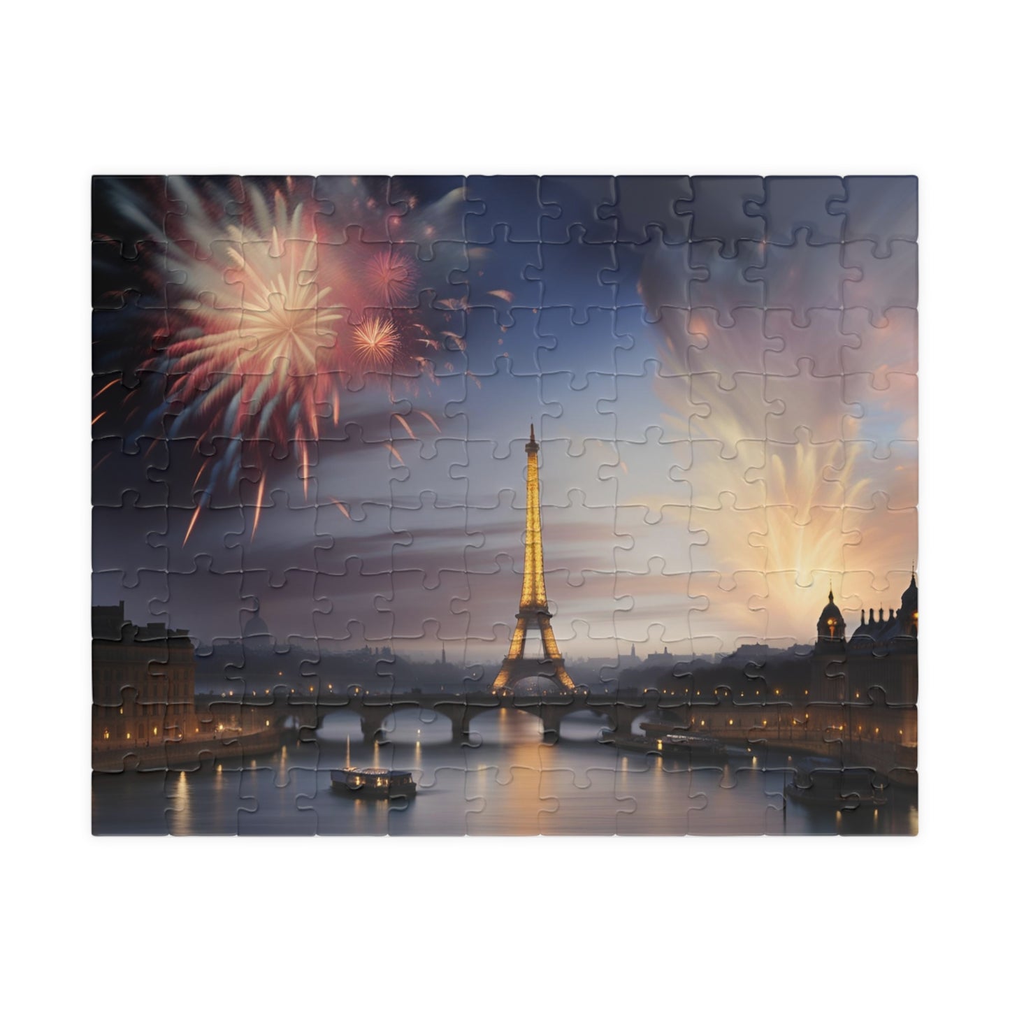 New Year's Fireworks Over Paris Puzzle (110, 252, 520, 1014-piece)