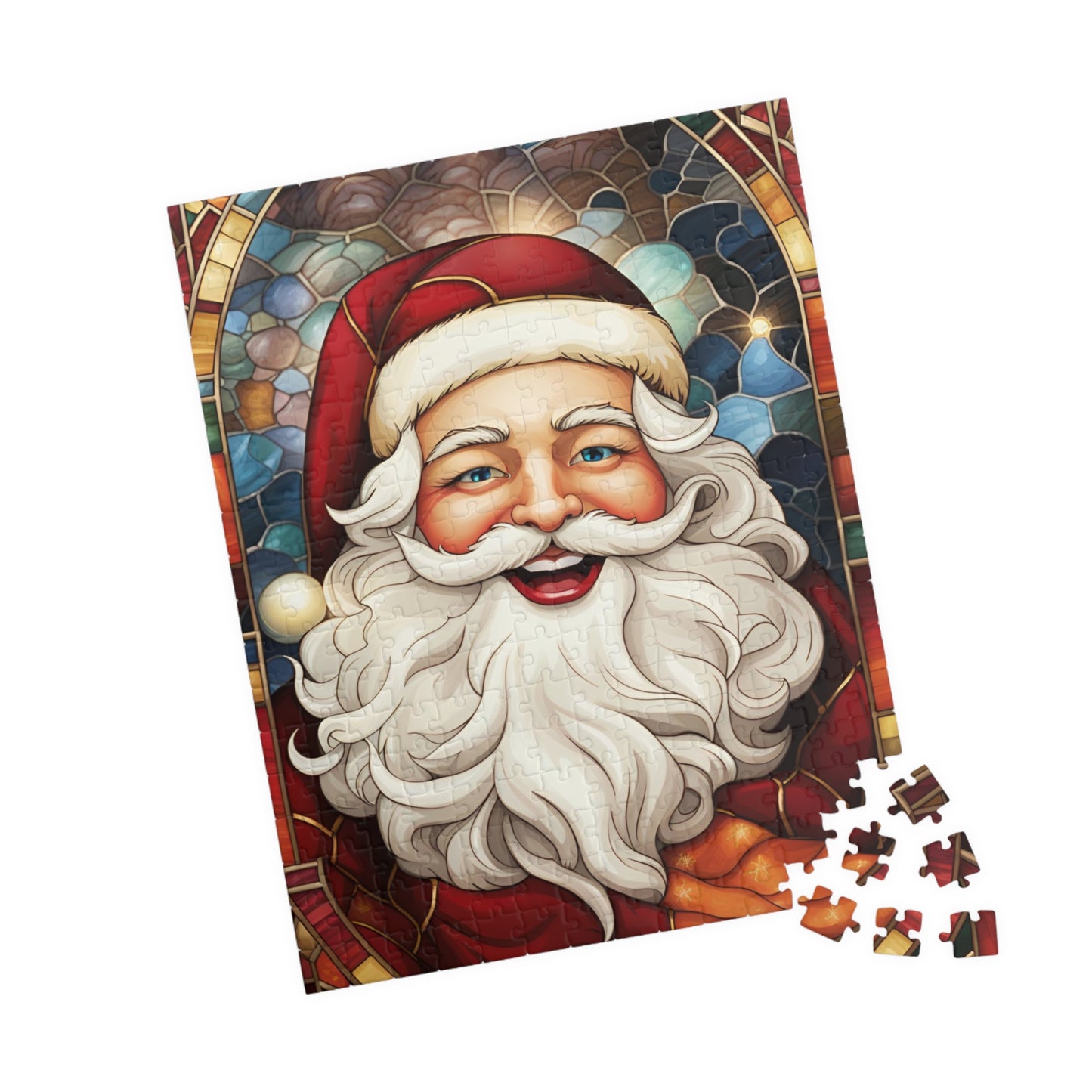 Stained Glass Santa Puzzle (110, 252, 500, 1014-piece)