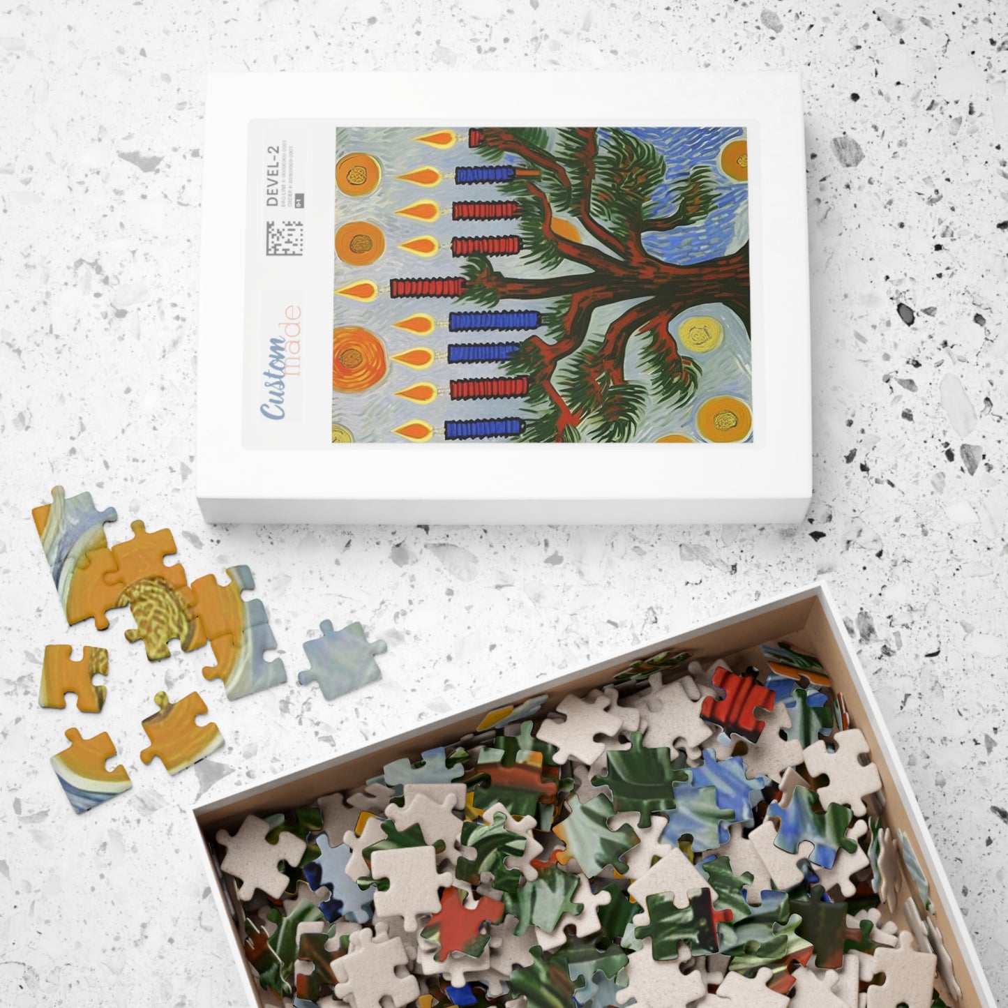 Van Gogh Menorah Puzzle (110, 252, 520, 1014-piece)