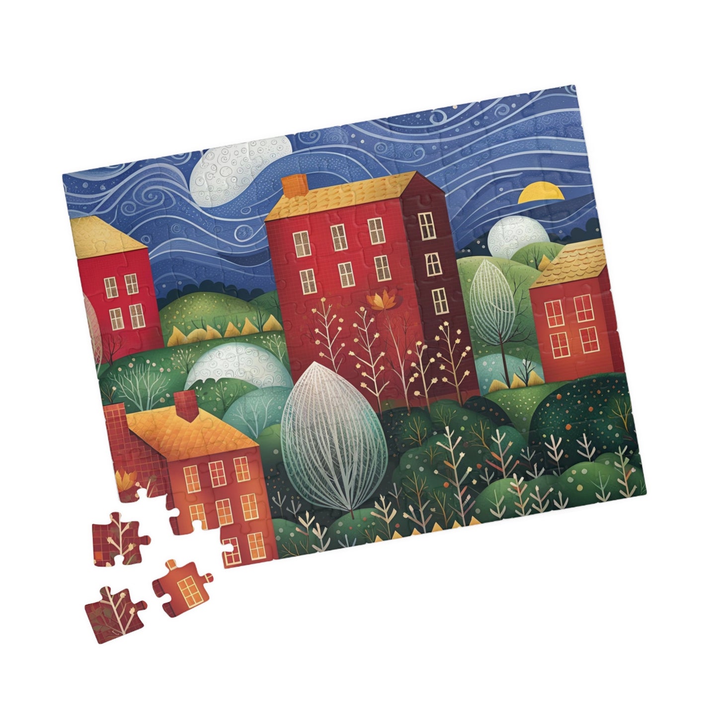 Town in Autumn Puzzle (110, 252, 500, 1014-piece)