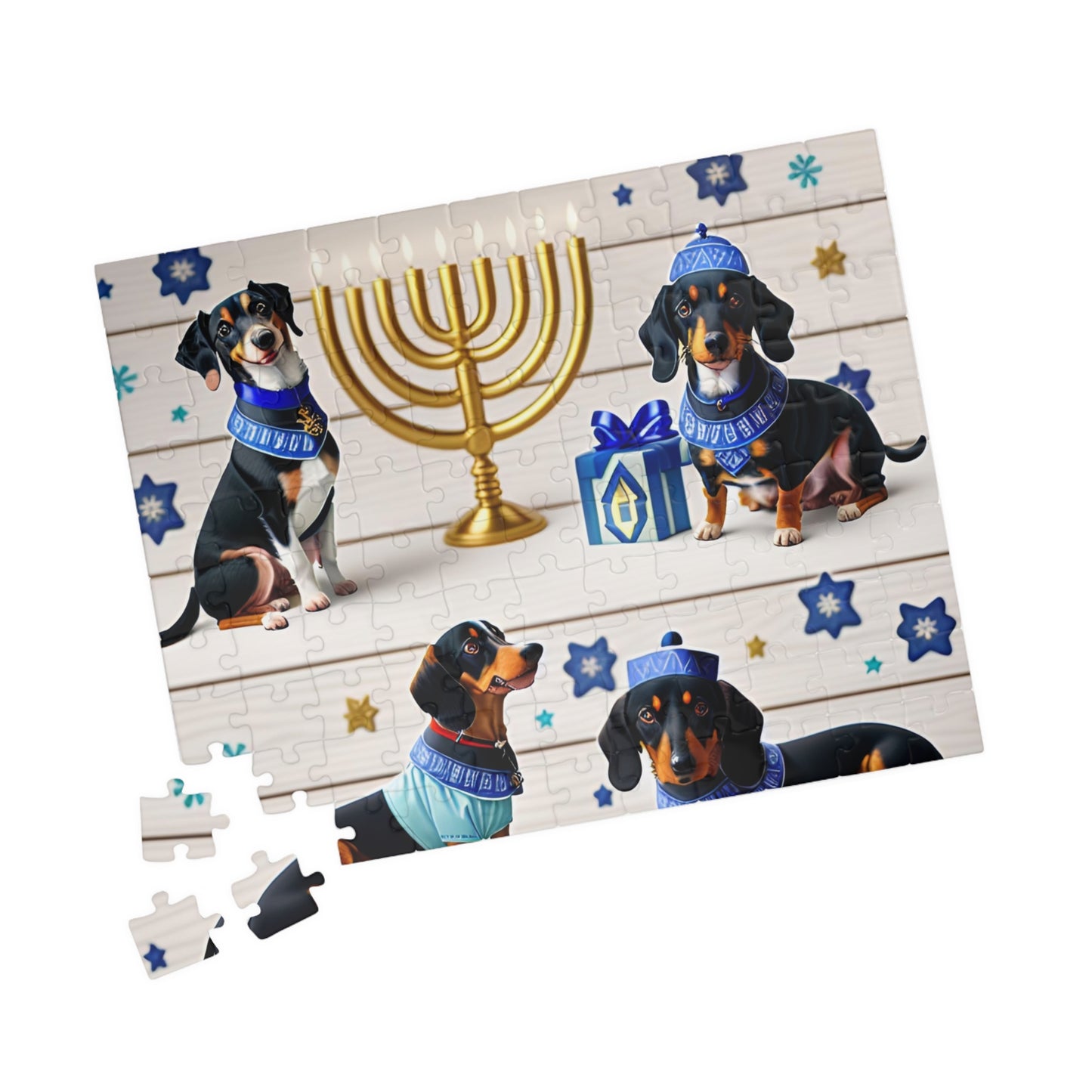 Hanukkah Dachshund Puzzle (110, 252, 500, 1014-piece)