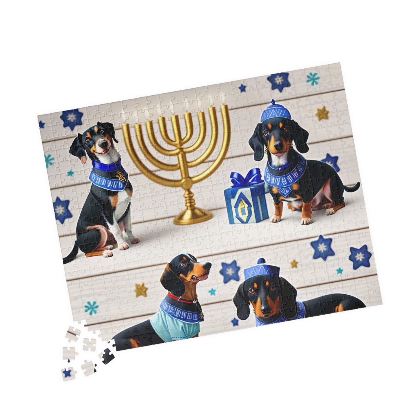 Hanukkah Dachshund Puzzle (110, 252, 500, 1014-piece)