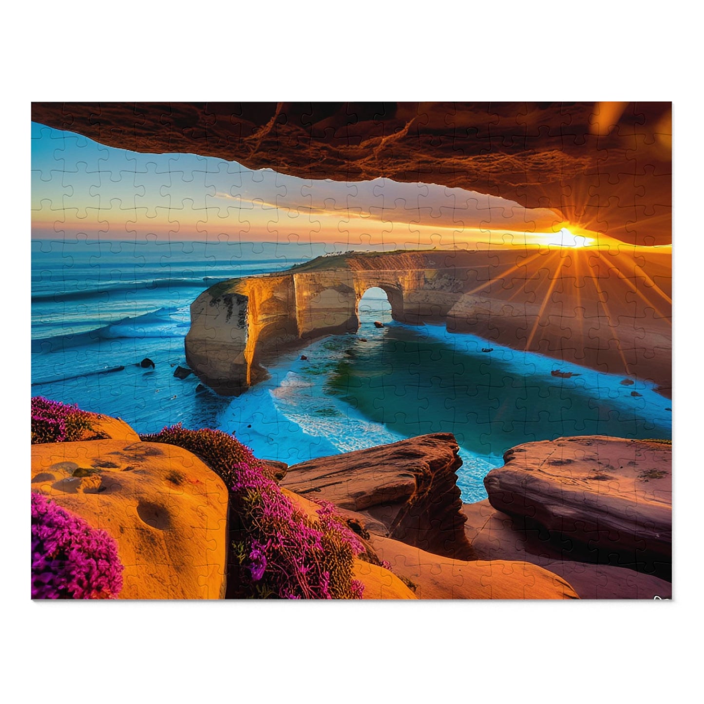 Family San Diego's Sunset Cliffs Jigsaw Puzzle, 252-Piece