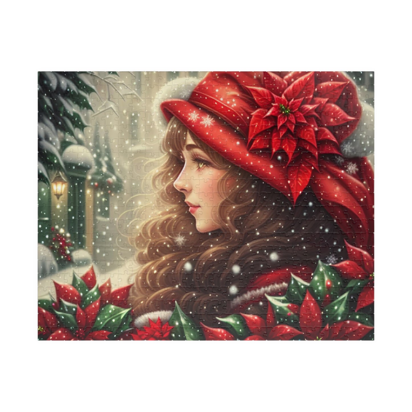 Christmas Poinsettia Puzzle (110, 252, 520, 1014-piece)
