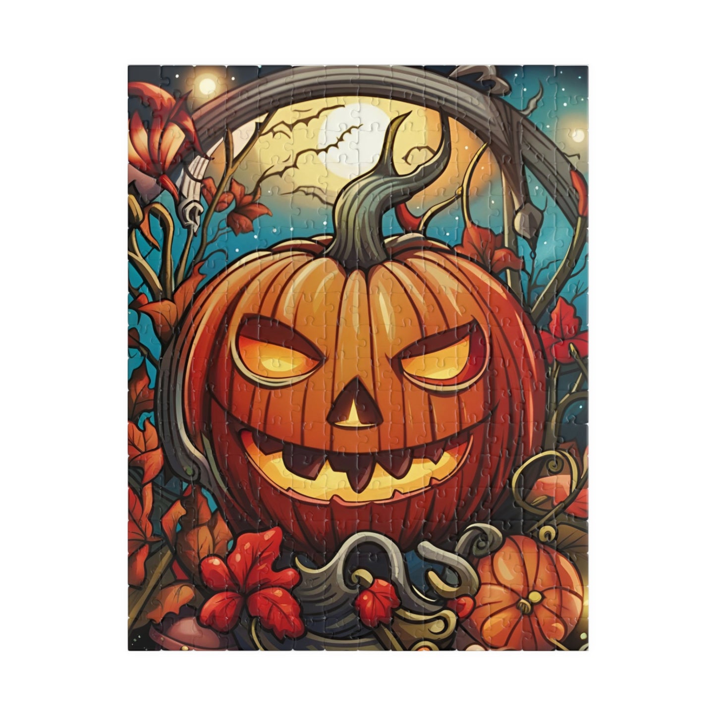 Stained Glass Pumpkin Puzzle (110, 252, 500, 1014-piece)