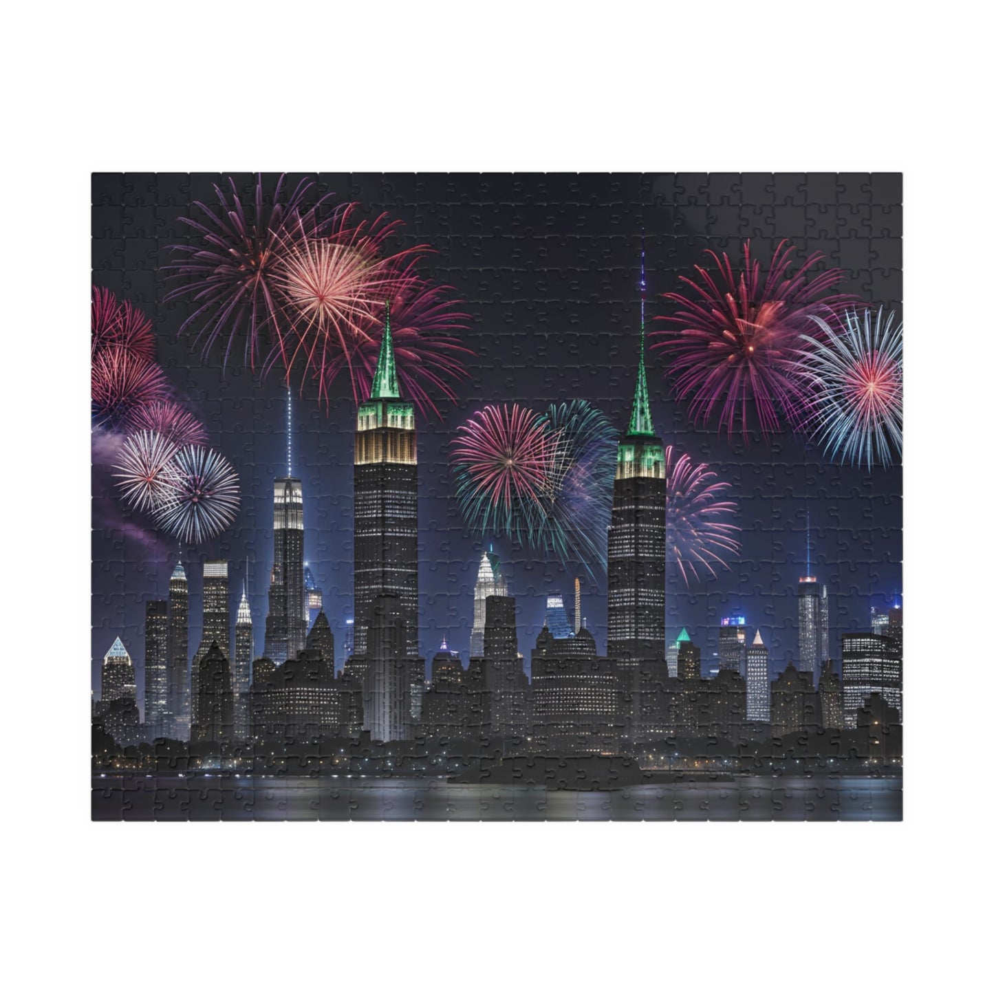 Happy New Year with Fireworks Over The City - Puzzle (110, 252, 520, 1014-piece)