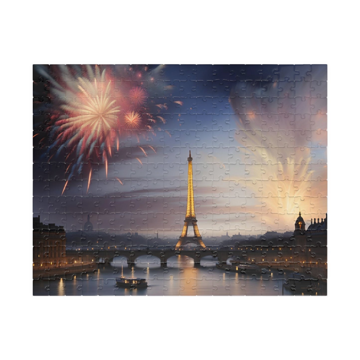 New Year's Fireworks Over Paris Puzzle (110, 252, 520, 1014-piece)