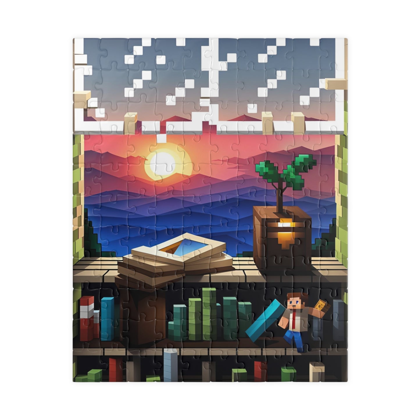 View from a MineCraft Window Puzzle (110, 252, 500, 1014-piece)
